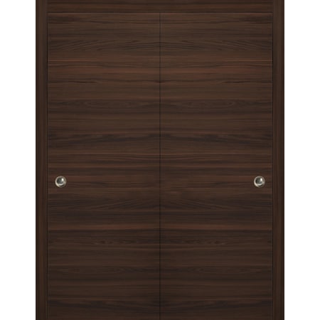 Sartodoors Closet Bypass 48x80 Planum 0010 Chocolate Ash Rails Wheels Floor Guide Pulls  Set ModernWood PLANUM10DBD-CANP-4880